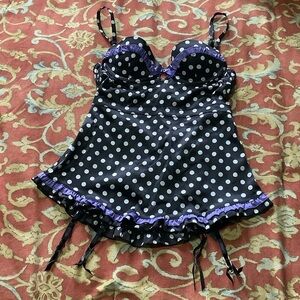Polka Dot and Purple Trim Women's Camisole